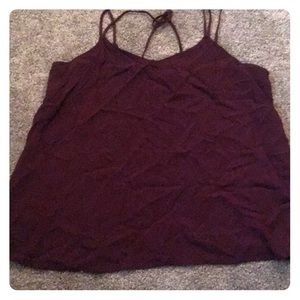 Dark Red Spaghetti Tank Top